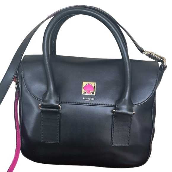 Kate Spade Black and Hot Pink Handbag - EUC - Picture 9 of 9